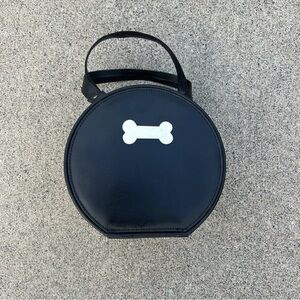 Doggie Double Bowl Purse Small Dog Chic Trendy Black M2-002